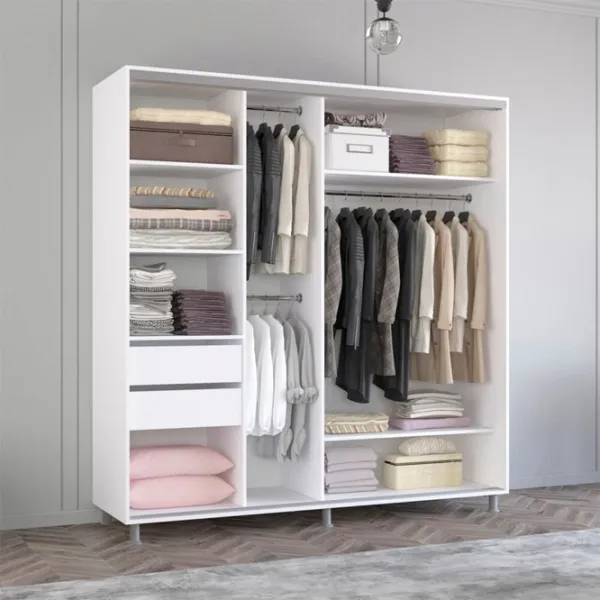 Шкаф Mobildor-Lux Aron K3 220 x 60см x 240 / ЛДСП / Белый photo 2