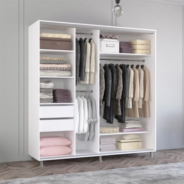 Шкаф Mobildor-Lux Aron K3 200 x 60см x 230 / ЛДСП / Белый photo 2