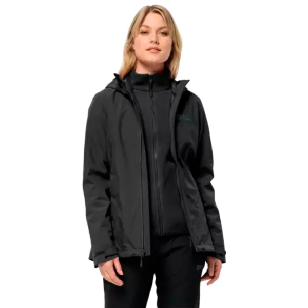 Scurtă pentru femei Jack Wolfskin Moonrise 3In1 Jkt W Semi-sezon / Black photo 2