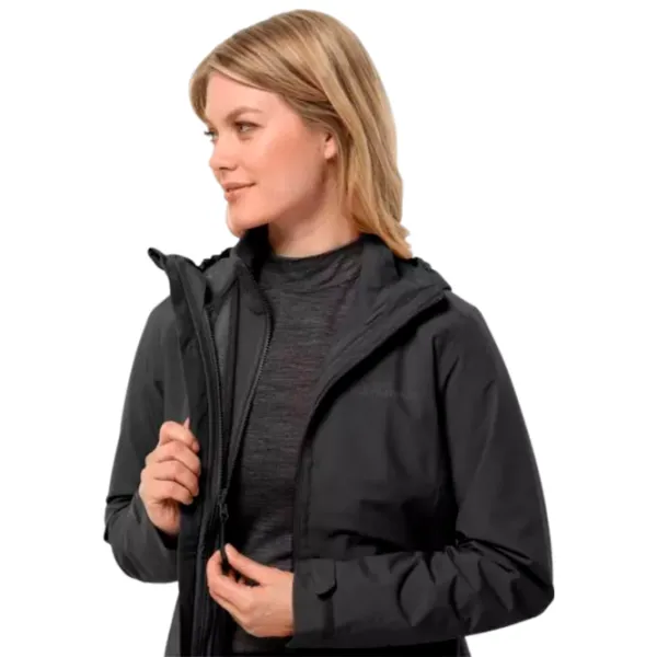 Scurtă pentru femei Jack Wolfskin Moonrise 3In1 Jkt W Semi-sezon / Black photo 4