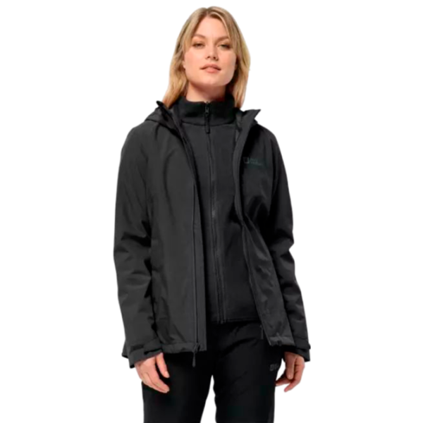 Scurtă pentru femei Jack Wolfskin Moonrise 3In1 Jkt W Semi-sezon / Black photo 2