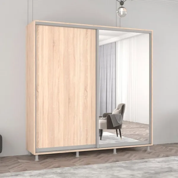 Dulap Mobildor-Lux Aron 200 x 60 x 220 / PAL / Sonoma photo 3