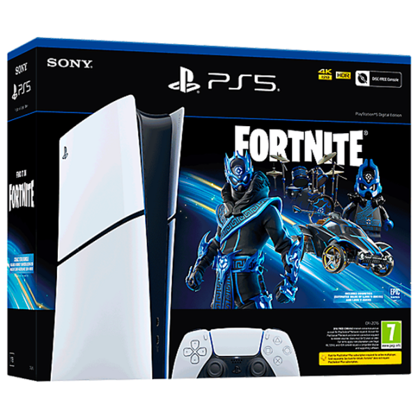 Sony PlayStation 5 Slim Digital Fortnite Cobalt Star Bundle 1 TB / White photo 1
