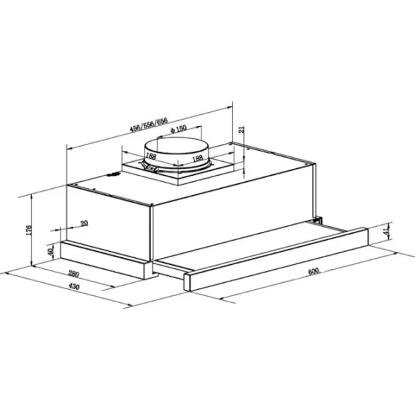 Hotă Candy CBT625/2W/1 Telescopică/ White/ Inox photo 2