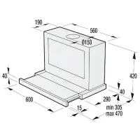 Hotă Gorenje BHP623E8X Telescopică/ Inox/ Gray photo 2