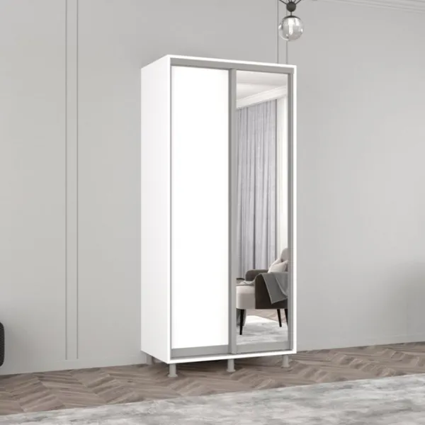 Dulap Mobildor-Lux Aron 100 x 60 x 230 / PAL / Alb photo 2