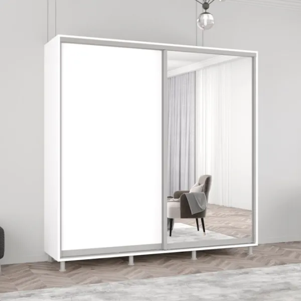 Шкаф Mobildor-Lux Aron 210 x 60см x 230 / ЛДСП / Белый photo 3