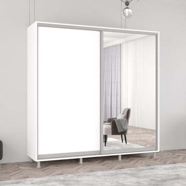 Шкаф Mobildor-Lux Aron 210 x 60см x 230 / ЛДСП / Белый photo 3