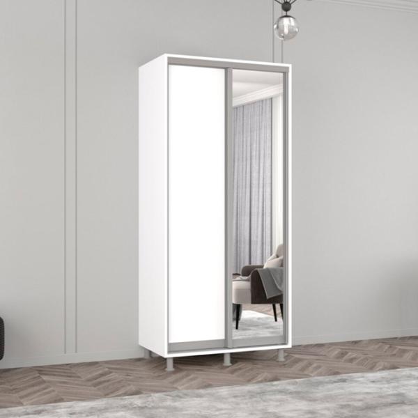 Dulap Mobildor-Lux Aron 110 x 60 x 210 / PAL / Alb photo 2