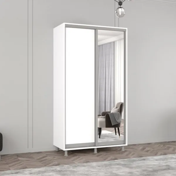 Dulap Mobildor-Lux Aron 130 x 60 x 200 / PAL / Alb photo 2