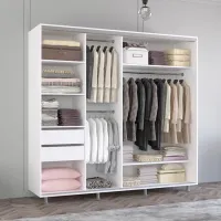 Шкаф Mobildor-Lux Aron 210 x 60см x 200 / ЛДСП / Белый photo 2
