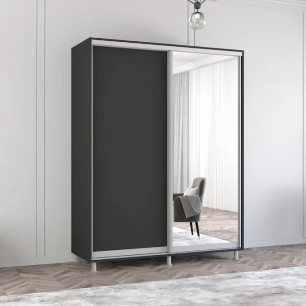 Шкаф Mobildor-Lux Aron 160 x 60см x 230 / ЛДСП / Antracit photo 3