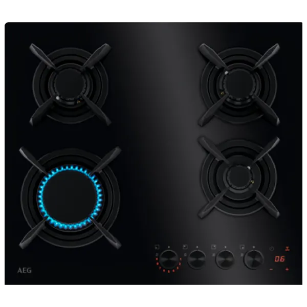 Plită încorporabilă pe gaz AEG HKB64453NB Sticlă călită / Black photo 1