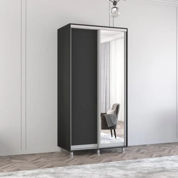 Шкаф Mobildor-Lux Aron 110 x 60см x 200 / ЛДСП / Antracit photo 2