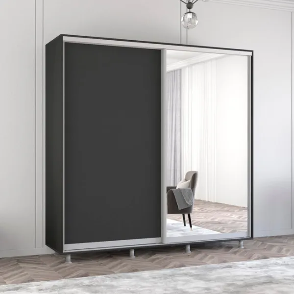 Dulap Mobildor-Lux Aron 210 x 60 x 220 / PAL / Antracit photo 2