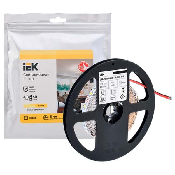 Светодиодная лента IEK LSR-2835WW60-4,8-IP20-12В 5 м / Белый photo 4 Светодиодная лента IEK LSR-2835WW60-4,8-IP20-12В 5 м / Белый photo 4