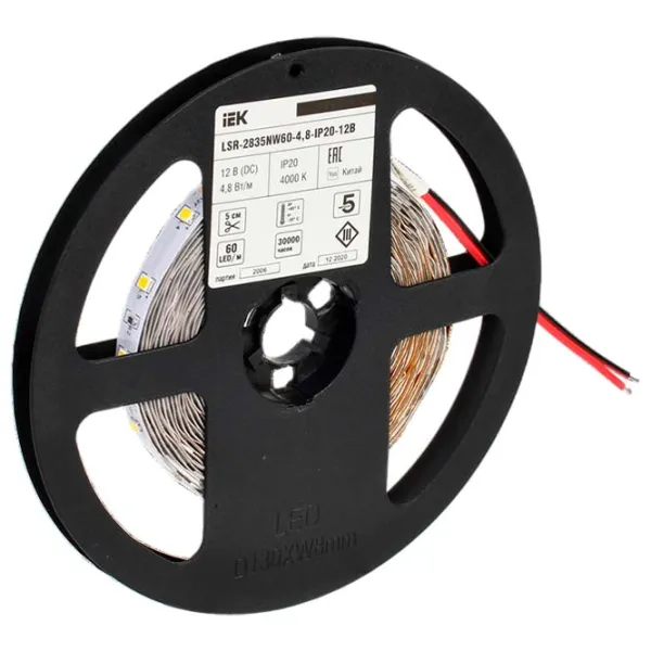 Bandă Led IEK LSR-2835NW60-4,8-IP20-12В 5 m / White photo 3 Bandă Led IEK LSR-2835NW60-4,8-IP20-12В 5 m / White photo 3