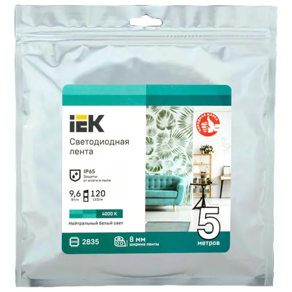 Светодиодная лента IEK LSR-2835NW60-4,8-IP65-12В 5 м / Белый photo 1 Светодиодная лента IEK LSR-2835NW60-4,8-IP65-12В 5 м / Белый photo 1