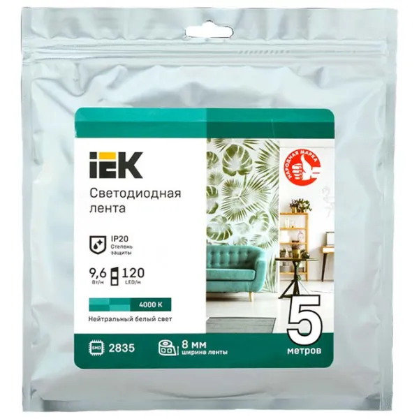 Bandă Led IEK LSR-2835NW120-9,6-IP20-12В 5 m / White photo 1 Bandă Led IEK LSR-2835NW120-9,6-IP20-12В 5 m / White photo 1