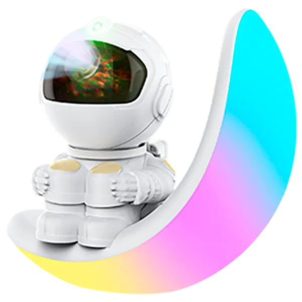 Проектор звезд Starry Sky Astronaut Colorful Moon  3+ / Черный Белый photo 1