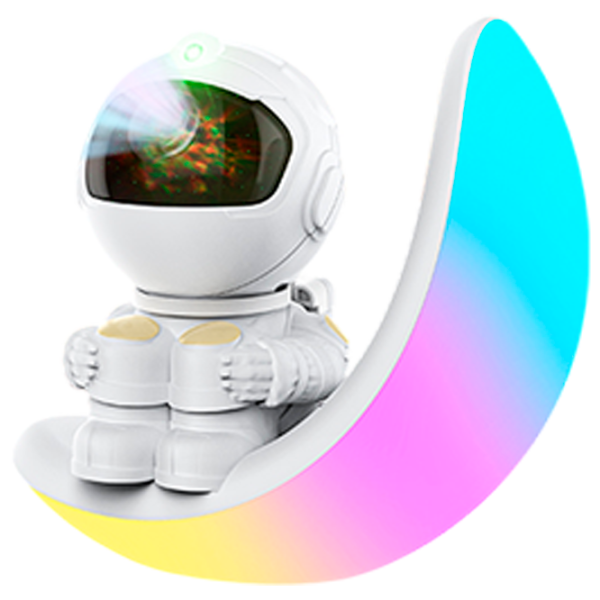 Проектор звезд Starry Sky Astronaut Colorful Moon  3+ / Черный Белый photo 1