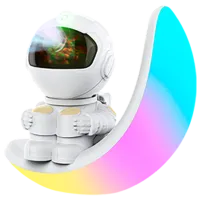 Проектор звезд Starry Sky Astronaut Colorful Moon  3+ / Черный Белый