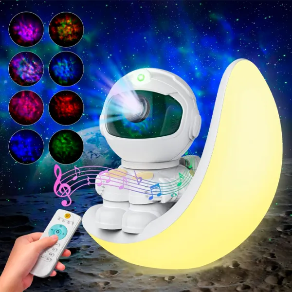 Проектор звезд Starry Sky Astronaut Colorful Moon  3+ / Черный Белый photo 2