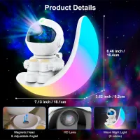 Proiector de stele Starry Sky Astronaut Colorful Moon 3+ / Black White photo 7