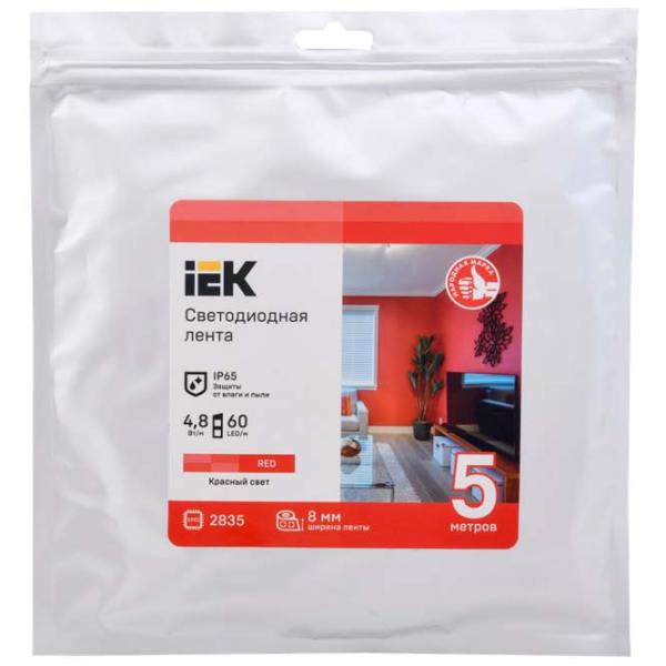 Светодиодная лента IEK LSR-2835R60-4,8-IP65-12В 5 м / Красный photo 1 Светодиодная лента IEK LSR-2835R60-4,8-IP65-12В 5 м / Красный photo 1