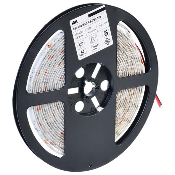 Светодиодная лента IEK LSR-2835R60-4,8-IP65-12В 5 м / Красный photo 2 Светодиодная лента IEK LSR-2835R60-4,8-IP65-12В 5 м / Красный photo 2