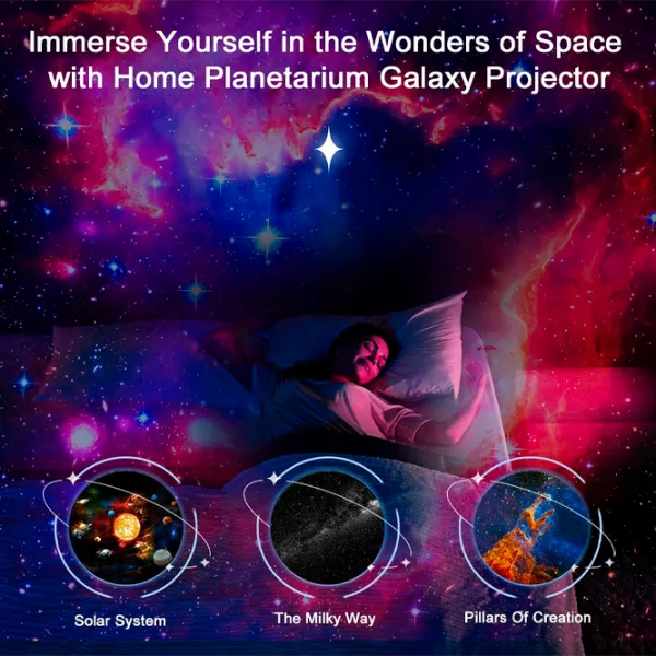 Проектор звезд Starry Sky Planetarium Galaxy Night Light 13 in 1  3+ / Черный Белый photo 4