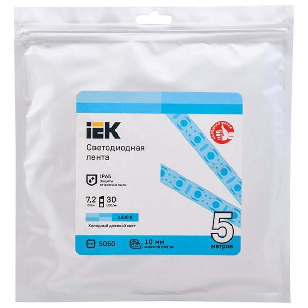 Светодиодная лента IEK LSR-5050W30-7,2-IP65-12В 5 м / Белый photo 1