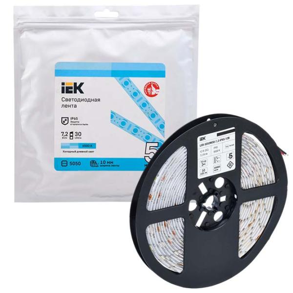 Светодиодная лента IEK LSR-5050W30-7,2-IP65-12В 5 м / Белый photo 4