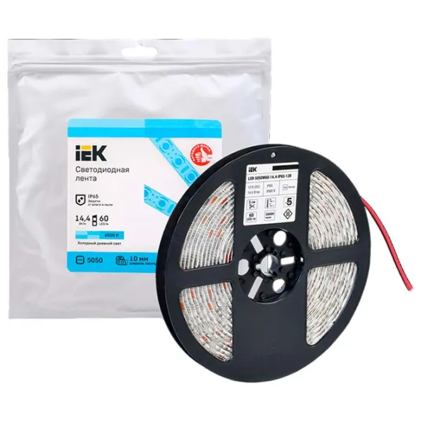 Bandă Led IEK LSR-5050W60-14,4-IP65-12В 5 m / White photo 5 Bandă Led IEK LSR-5050W60-14,4-IP65-12В 5 m / White photo 5