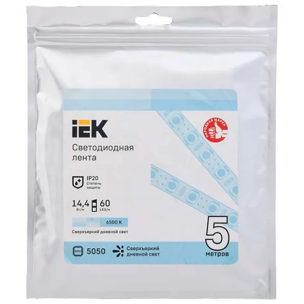 Bandă Led IEK LSR-5050W60-14,4-IP20-12В 5 m / White photo 1 Bandă Led IEK LSR-5050W60-14,4-IP20-12В 5 m / White photo 1