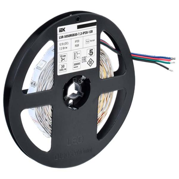 Светодиодная лента IEK LSR-5050RGB30-7,2-IP20-12В 5 м / РГБ photo 2 Светодиодная лента IEK LSR-5050RGB30-7,2-IP20-12В 5 м / РГБ photo 2
