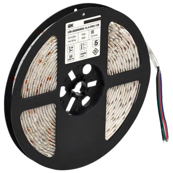 Bandă Led IEK LSR-5050RGB60-14,4-IP65-12В 5 m / RGB photo 3 Bandă Led IEK LSR-5050RGB60-14,4-IP65-12В 5 m / RGB photo 3