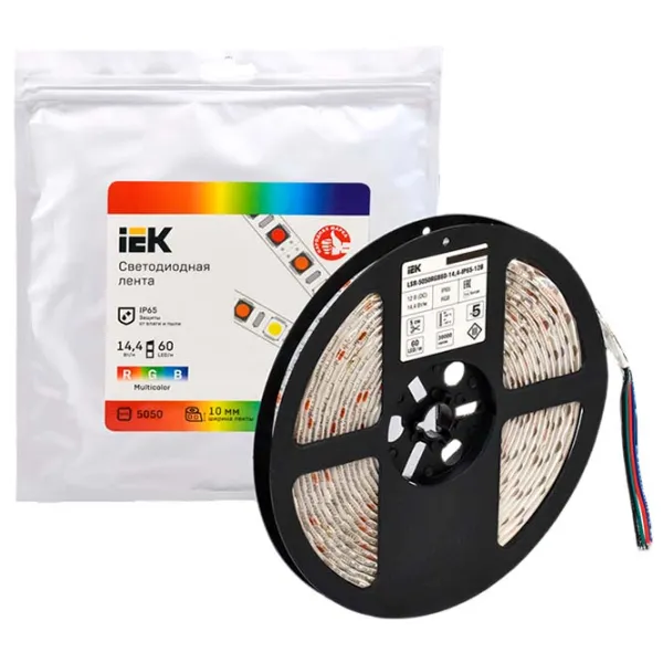 Bandă Led IEK LSR-5050RGB60-14,4-IP65-12В 5 m / RGB photo 5 Bandă Led IEK LSR-5050RGB60-14,4-IP65-12В 5 m / RGB photo 5