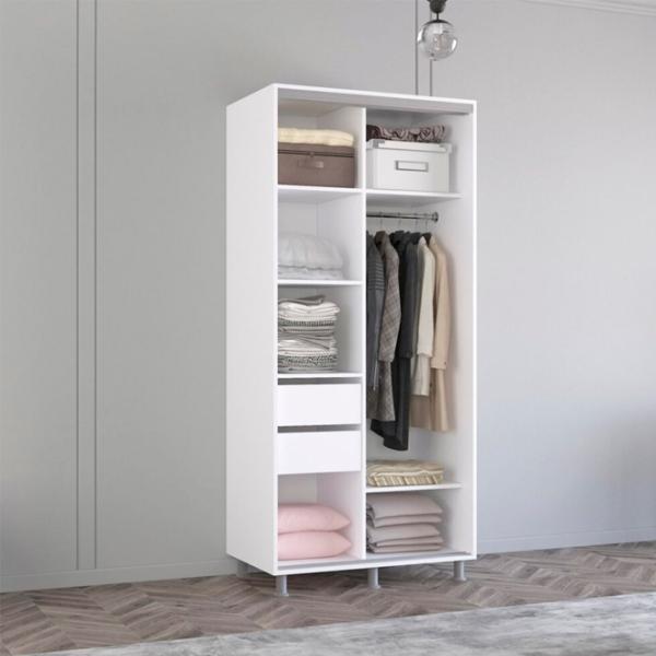 Dulap Mobildor-Lux Aron 120 x 60 x 200 / PAL / Alb photo 2