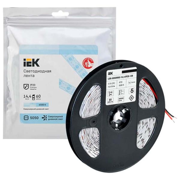 Светодиодная лента IEK LSR-5050W60-14,4-IP20-12V 5 м / Белый photo 5