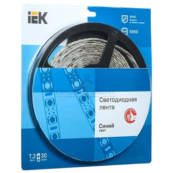 Светодиодная лента IEK LSR-5050B30-7,2-IP65-12V 5 м / Синий photo 1