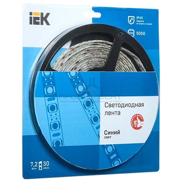 Светодиодная лента IEK LSR-5050B30-7,2-IP65-12V 5 м / Синий photo 1