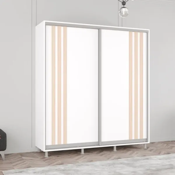Шкаф Mobildor-Lux Aron 200 x 60см x 210 / ЛДСП / Белый photo 3