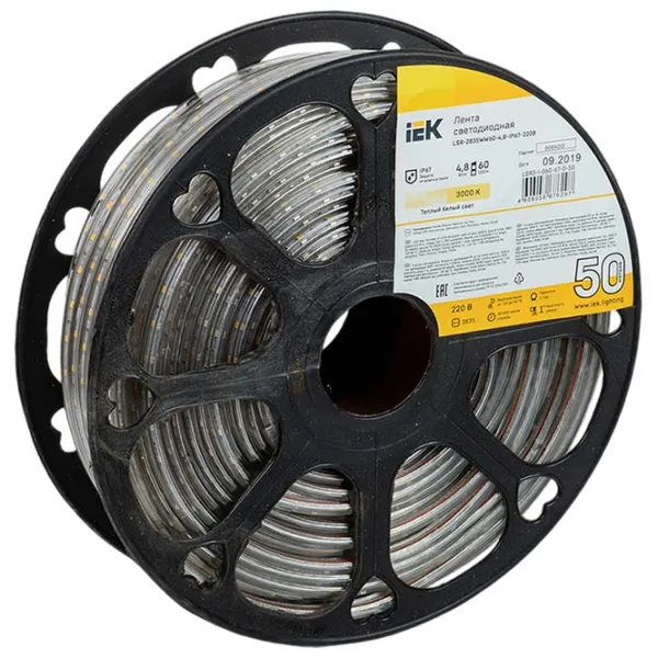 Bandă Led IEK LSR-2835WW60-4,8-IP67-220В 50 m / White photo 1 Bandă Led IEK LSR-2835WW60-4,8-IP67-220В 50 m / White photo 1