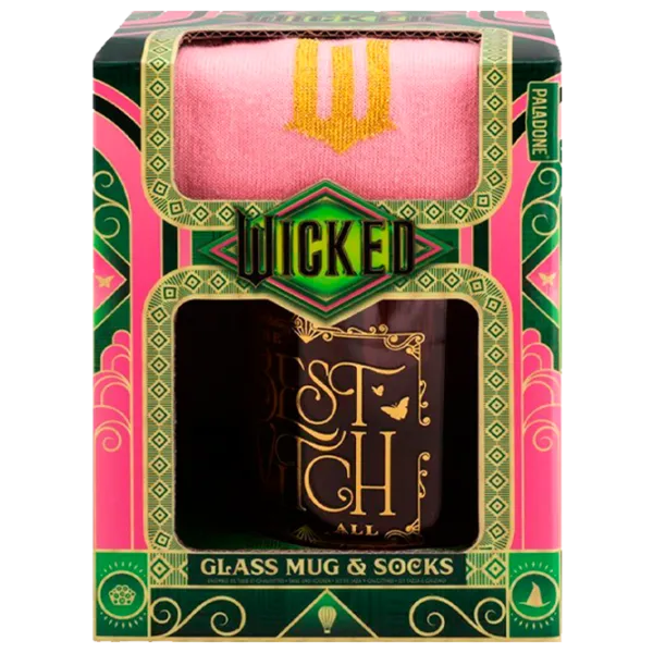 Кружка и носки Paladone Wicked Glass Mug and Socks Glinda 370 мл photo 1