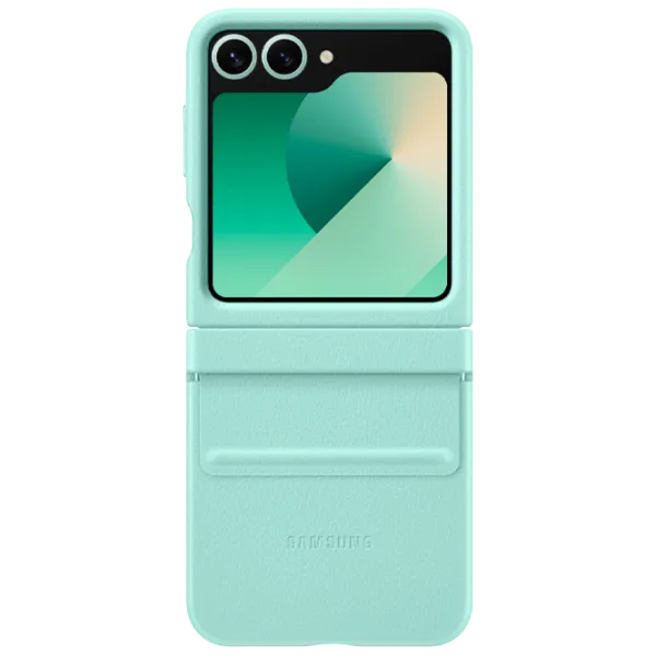 Husă pentru smartphone Samsung Galaxy Z Flip 6 Samsung / Back / Piele ecologică / Mint Green photo 3 Husă pentru smartphone Samsung Galaxy Z Flip 6 Samsung / Back / Piele ecologică / Mint Green photo 3