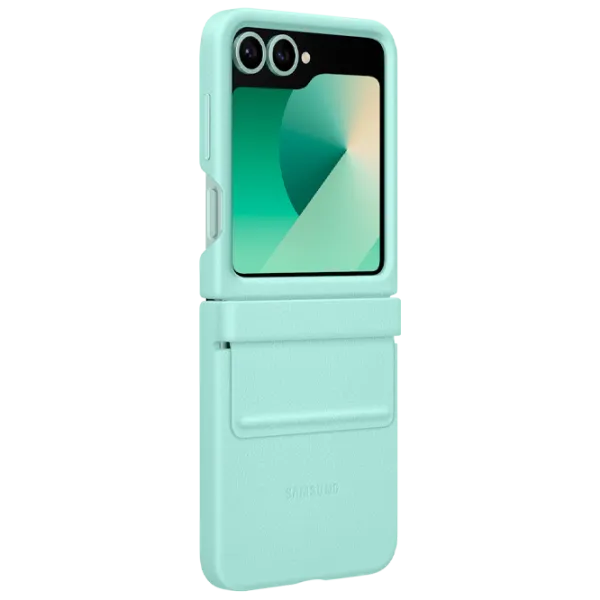 Husă pentru smartphone Samsung Galaxy Z Flip 6 Samsung / Back / Piele ecologică / Mint Green photo 4 Husă pentru smartphone Samsung Galaxy Z Flip 6 Samsung / Back / Piele ecologică / Mint Green photo 4