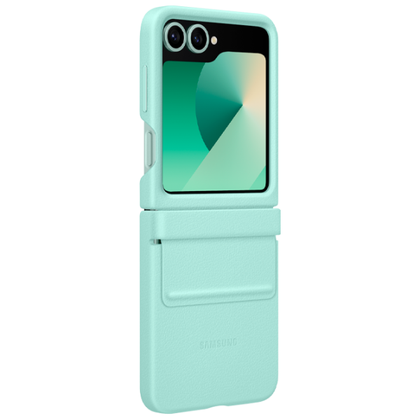 Husă pentru smartphone Samsung Galaxy Z Flip 6 Samsung / Back / Piele ecologică / Mint Green photo 4 Husă pentru smartphone Samsung Galaxy Z Flip 6 Samsung / Back / Piele ecologică / Mint Green photo 4