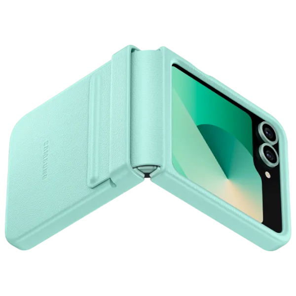 Husă pentru smartphone Samsung Galaxy Z Flip 6 Samsung / Back / Piele ecologică / Mint Green photo 5 Husă pentru smartphone Samsung Galaxy Z Flip 6 Samsung / Back / Piele ecologică / Mint Green photo 5
