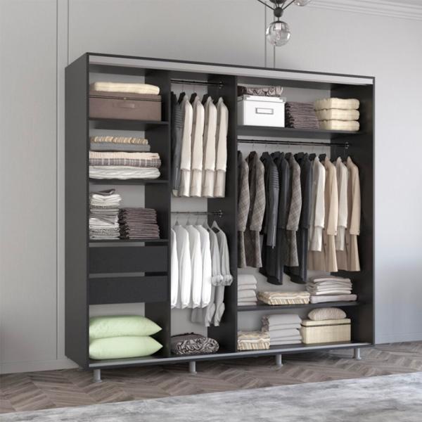Dulap Mobildor-Lux Aron 260 x 60 x 230 / PAL / Antracit photo 3